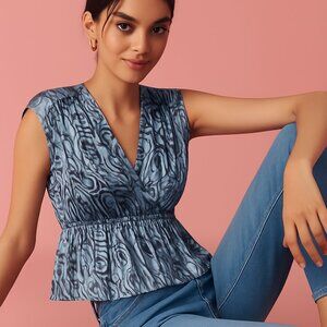 Plenty by Tracy Reece Paisley Silk Top Size Small